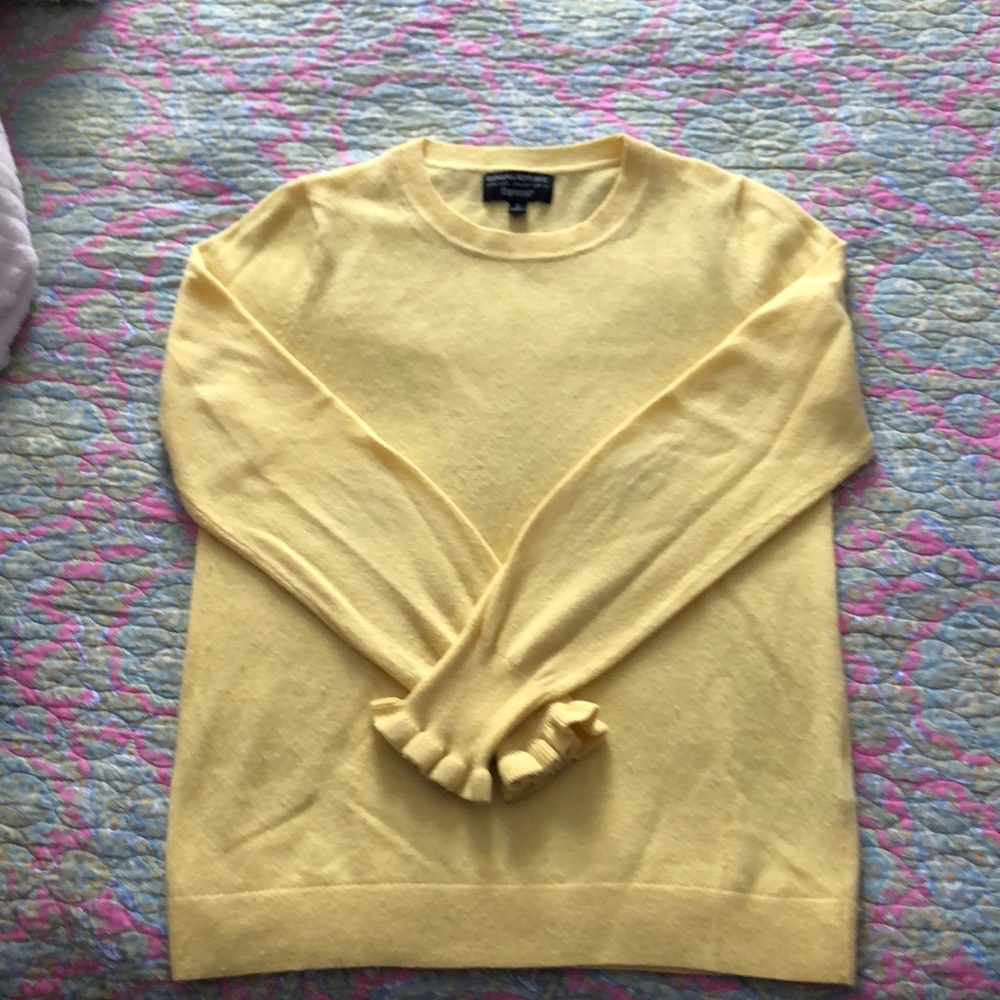 Yellow ruffle sleeve sweater